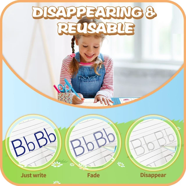 Alt view image 6 of 7 - Magic Practice Copybook, Reusable Writing Practice Book, for Preschool Kids Age 3-8 Calligraphy 9.44in×6.29in(5 Books with Pens)