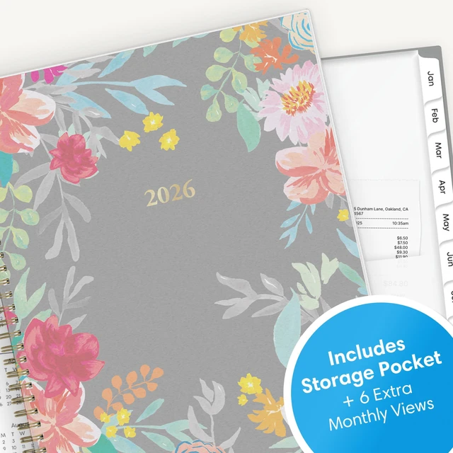 Alt view image 5 of 7 - 2026 Weekly & Monthly Planner Calendar, 8.5"x11", Sophie January 2026 - December 2026, Flexible Cover, Durable Twin Wire Binding, Laminated Tabs, Storage Pocket