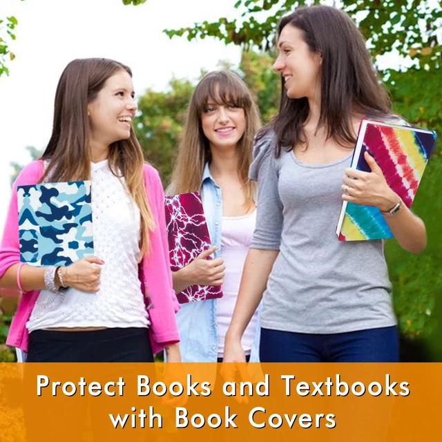 Alt view image 7 of 7 - 12 Pack Jumbo Fabric Book Covers, Stretchable Washable Durable Reusable Nylon, for Hardcover Textbooks Notebooks up to 9'x11', 12 Patterns