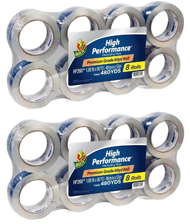 Main image of High Performance Clear Packing Tape Refills - 16 Rolls of HP260 Strong Packaging Tape for Shipping, Moving, Mailing & Storage Boxes - 3" Core - 1.88 Inch x 60 Yards - Clear (1067839)