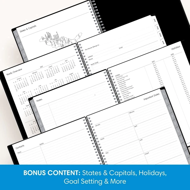 Alt view image 5 of 7 - 2027 Weekly & Monthly Planner Calendar, 7"x9", Enterprise January 2027 - December 2027, Flexible Cover, Durable Twin Wire Binding, Laminated Tabs