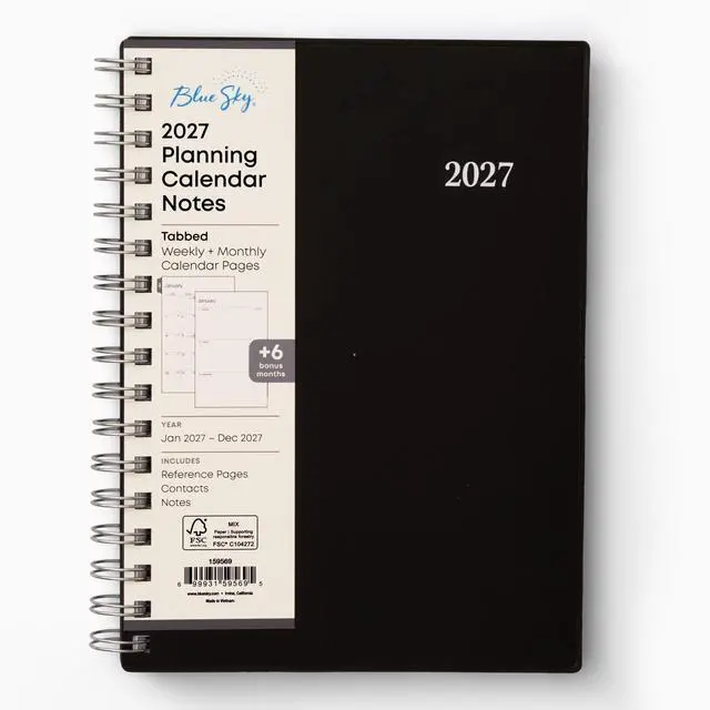 Main image of 2027 Weekly & Monthly Planner Notes, 5.875"x8.625", Enterprise January 2027 - December 2027, Flexible Cover, Wirebound, 30 Extra Notes Sheets, Laminated Tabs