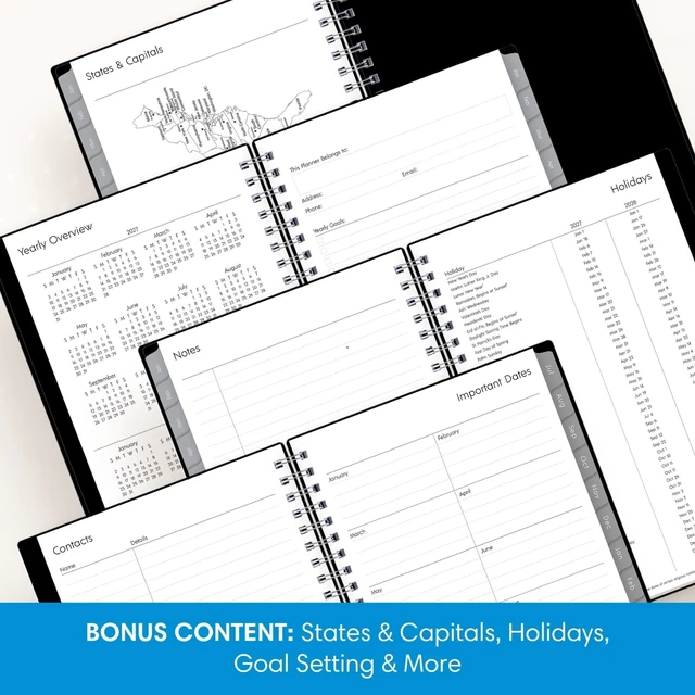 Alt view image 5 of 7 - 2027 Weekly & Monthly Planner Notes, 5.875"x8.625", Enterprise January 2027 - December 2027, Flexible Cover, Wirebound, 30 Extra Notes Sheets, Laminated Tabs