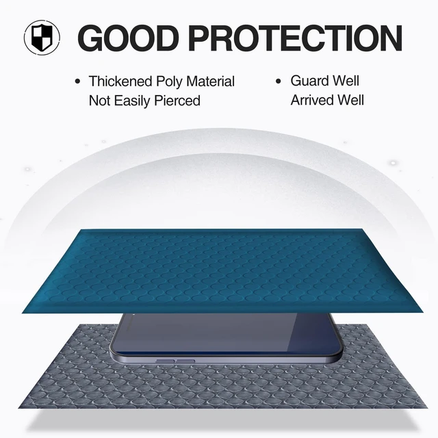 Alt view image 5 of 7 - Bubble Mailers 4x8" Navy Blue 50 Pack Usable Size 4x7" Padded Mailers Opaque Self Seal Adhesive Waterproof Boutique Padded Envelopes for Jewelry Makeup Small Bubble Mailers for Trading Cards #000