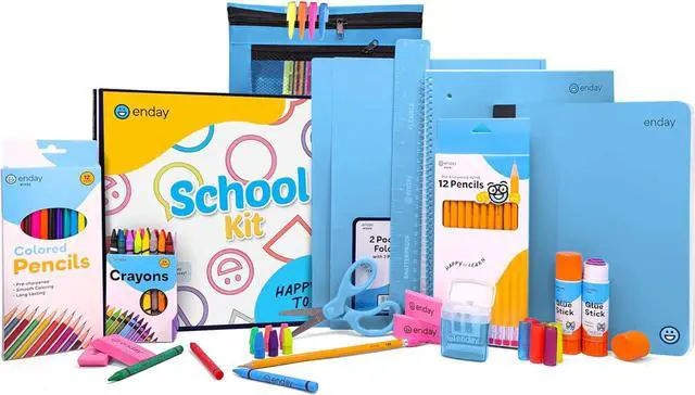 Main image of Back to School Supplies for Kids, School Supply Box Grades K-5 Premium Quality Kids School Supplies Kit, Kindergarten School Supplies for Girls and Boys, 78 Pc Set (Blue, 1 Kit)