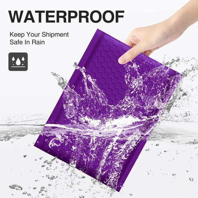 Alt view image 3 of 7 - Bubble Mailers 4x8" Purple 50 Pack Usable Size 4x7" Padded Envelopes Opaque Self Seal Adhesive Waterproof Boutique Padded Envelopes for Jewelry Makeup Small Bubble Mailers for Trading Cards #000