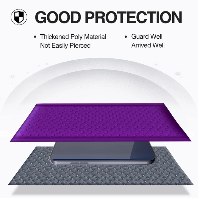 Alt view image 5 of 7 - Bubble Mailers 4x8" Purple 50 Pack Usable Size 4x7" Padded Envelopes Opaque Self Seal Adhesive Waterproof Boutique Padded Envelopes for Jewelry Makeup Small Bubble Mailers for Trading Cards #000