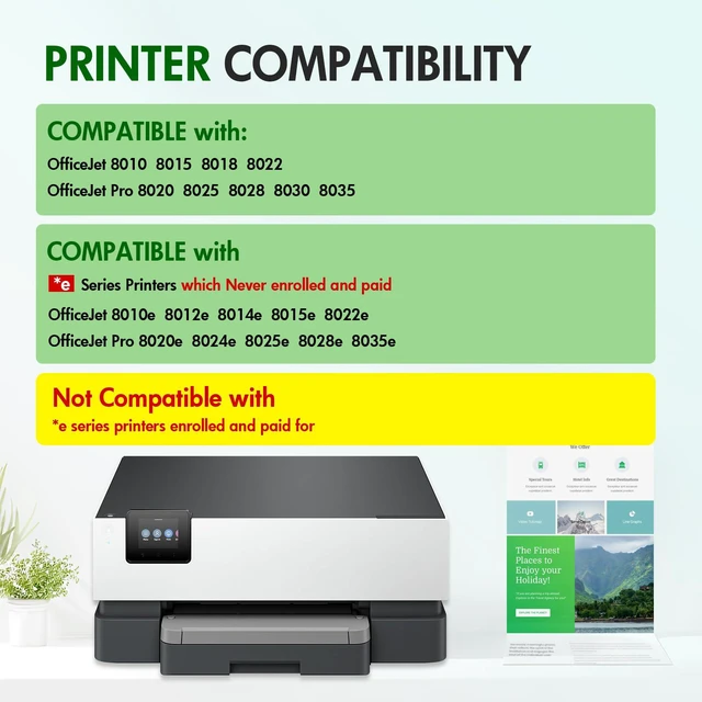 Alt view image 2 of 7 - 910 910XL 8020 Ink Cartridges Black and Color Combo Pack for HP Printers Compatible for HP910XL Ink Cartridges for HP Printer OfficeJet Pro 8010 8025 8030 8035 8028 8022 8018 Series (4 Pack)