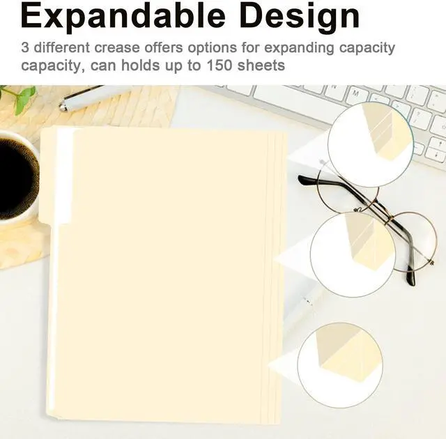 Alt view image 5 of 7 - File Folder, 150 Pack 1/3 Cut Tab File Folders Letter Size, Manila Folders, Folders with Tab, Great for Organizing and Easy File Storage