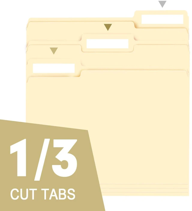 Alt view image 3 of 7 - File Folder, 150 Pack 1/3 Cut Tab File Folders Letter Size, Manila Folders, Folders with Tab, Great for Organizing and Easy File Storage