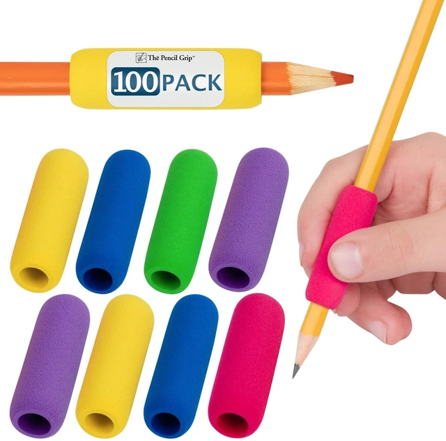 Main image of The Classics Soft Foam Pencil Grips, Ergonomic Writing Aid for Lefties and Righties, 1.5 Inch Long, Assorted Colors, 100 Pack - TPG-164100