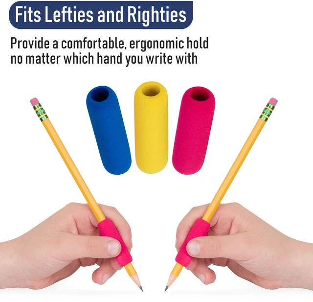 Alt view image 7 of 7 - The Classics Soft Foam Pencil Grips, Ergonomic Writing Aid for Lefties and Righties, 1.5 Inch Long, Assorted Colors, 100 Pack - TPG-164100