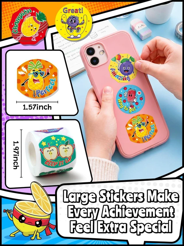 Alt view image 2 of 7 - 1200 Pcs Scented Stickers for Kids and Children, 6 Rolls Large Scratch and Sniff Reward Stickers, Smelly Motivational Incentive Stickers for Teachers, Students, Classroom, Home, Crafts