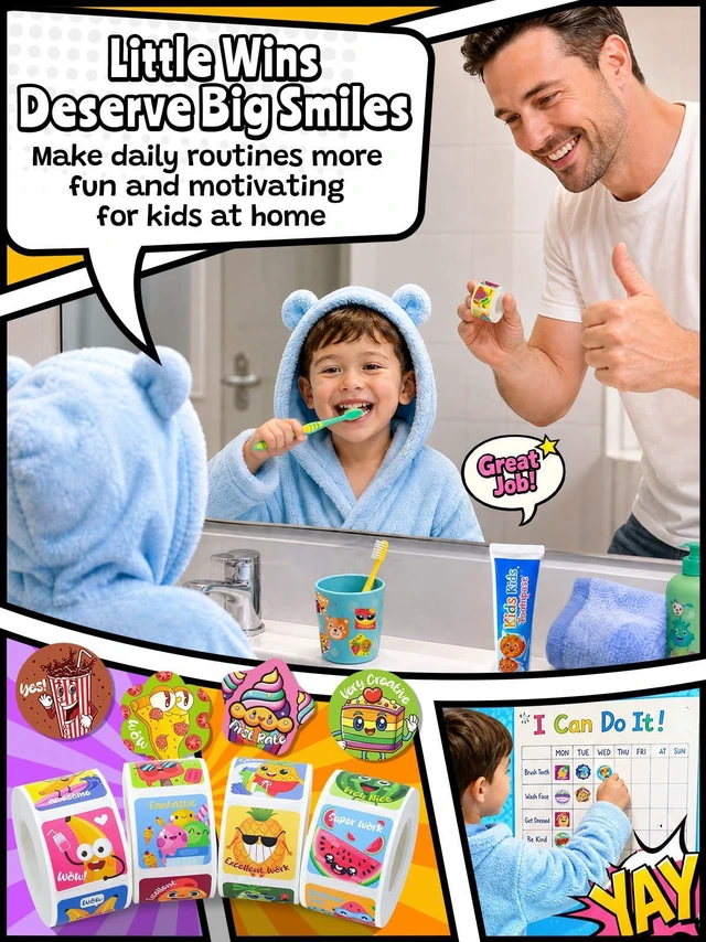 Alt view image 7 of 7 - 2400 Pcs Scratch and Sniff Stickers for Kids and Children, 8 Rolls Smelly Reward Stickers, Bulk Scented Motivational Incentive Stickers for TeachersClassroom, Home, School Supplies, Crafts