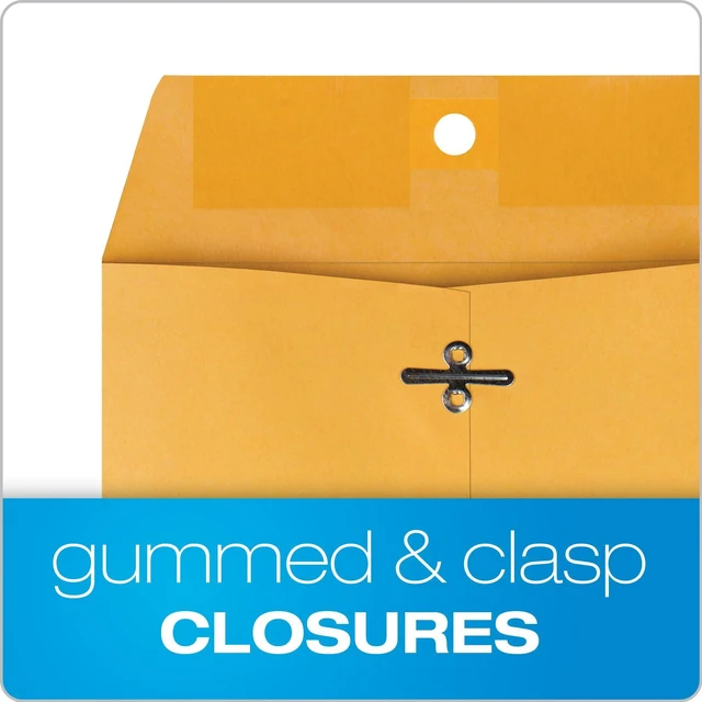 Alt view image 3 of 7 - 7 x 10 Clasp Envelopes, Clasp and Gummed Closures for Storing or Mailing, 28 lb Kraft Paper, 100 per Box (QUA37868)