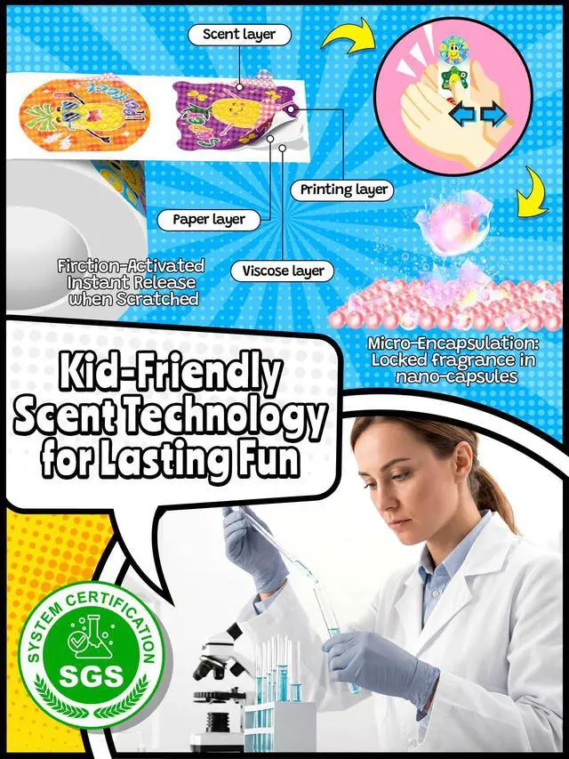 Alt view image 3 of 7 - 1200 Pcs Scented Stickers for Kids and Children, 6 Rolls Large Scratch and Sniff Reward Stickers, Smelly Motivational Incentive Stickers for Teachers, Students, Classroom, Home, Crafts