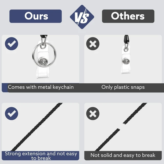 Alt view image 7 of 7 - 50 Pack Retractable Badge Reels with Carabiner and Key Ring Heavy-duty plastic and metal, 25.5 in retractable cord, clip for belt or pocket, for ID badges, keys and cards