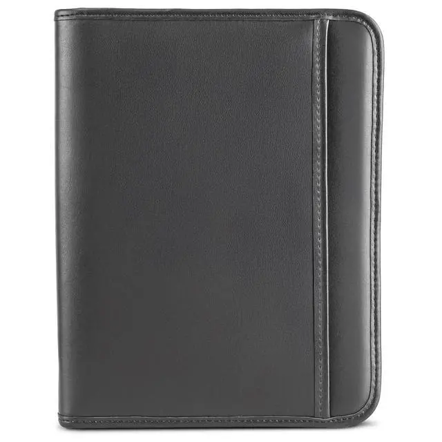 Alt view image 2 of 7 - Professional Padfolio, Faux Leather Junior Portfolio with Zipper, 10.1 Inch Tablet Sleeve, with 7 x 10 Inch Notepad, Black