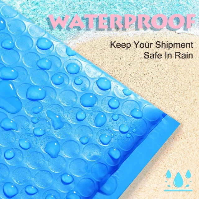 Alt view image 3 of 7 - Bubble Mailers 4x8" Blue 50 Pack Usable Size 4x7" Padded Envelopes Opaque Self Seal Adhesive Waterproof Boutique Padded Envelopes for Jewelry Makeup Small Bubble Mailers for Trading Cards #000