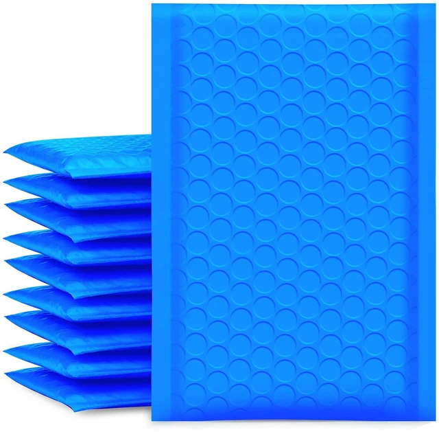 Main image of Bubble Mailers 4x8" Blue 50 Pack Usable Size 4x7" Padded Envelopes Opaque Self Seal Adhesive Waterproof Boutique Padded Envelopes for Jewelry Makeup Small Bubble Mailers for Trading Cards #000
