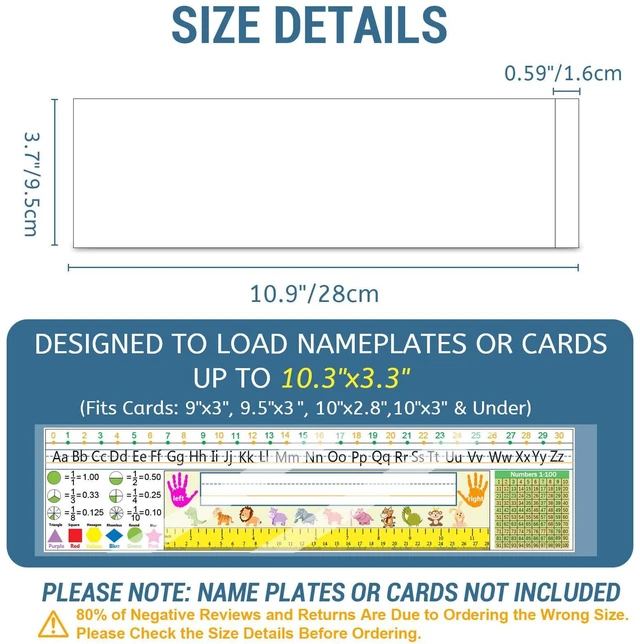 Alt view image 2 of 7 - 40 PCS Nameplate Pocket, 10.9" x 3.7" Adhesive Desk Nameplates Easy Remove Holder Name Tag Sleeves, Upgrade Crystal Clear Scratch Proof Name Tag Sleeves for Classroom Desk