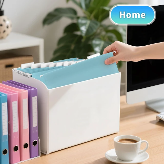 Alt view image 6 of 7 - 25-Pack Hanging File Folders, Letter Size, Includes 35 Transparent Label Cards & 50 Sticker Labels,1/5-Cut Tabs for Home & Office Organization(Light Blue)
