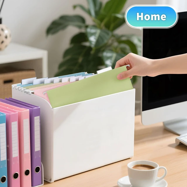 Alt view image 6 of 7 - 25-Pack Pastel Hanging File Folders, Letter Size with 1/5-Cut Tabs, 35 Transparent Label Cards, 50 Sticker LabelsHome Office & Filing Cabinets