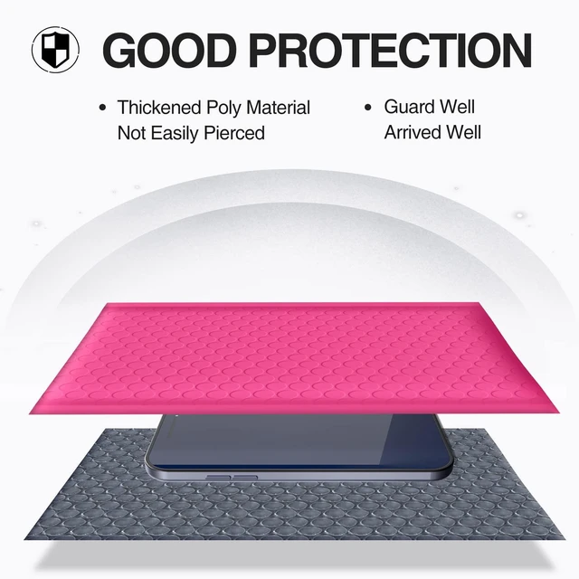 Alt view image 5 of 7 - Bubble Mailers 4x8" Hot Pink 50 Pack Usable Size 4x7" Shipping Bags Opaque Self Seal Adhesive Waterproof Boutique Padded Envelopes for Jewelry Makeup Small Bubble Mailers for Trading Cards #000