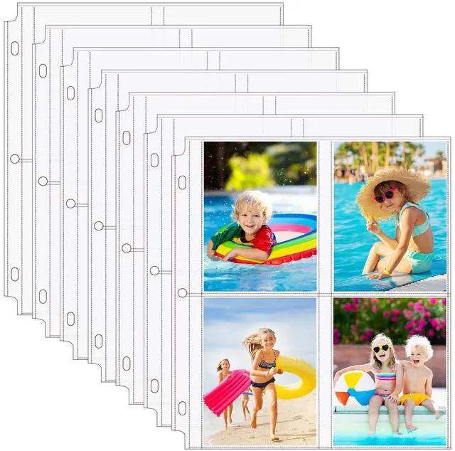 Main image of 120 Pack Photo Sleeves for 3 Ring Binder (960 Pictures), 3.5x5 in Heavy-Duty Archival Page Protectors, 4-Pocket Clear Photo Album Refill Pages, Plastic Seed Packet Sleeves, Acid-Free