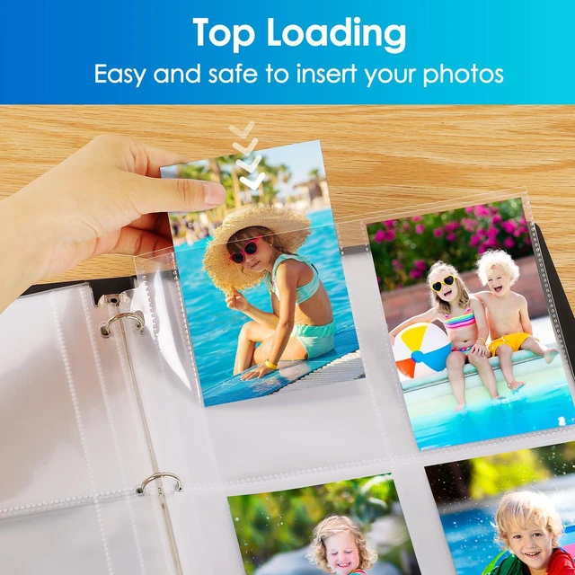 Alt view image 6 of 7 - 120 Pack Photo Sleeves for 3 Ring Binder (960 Pictures), 3.5x5 in Heavy-Duty Archival Page Protectors, 4-Pocket Clear Photo Album Refill Pages, Plastic Seed Packet Sleeves, Acid-Free