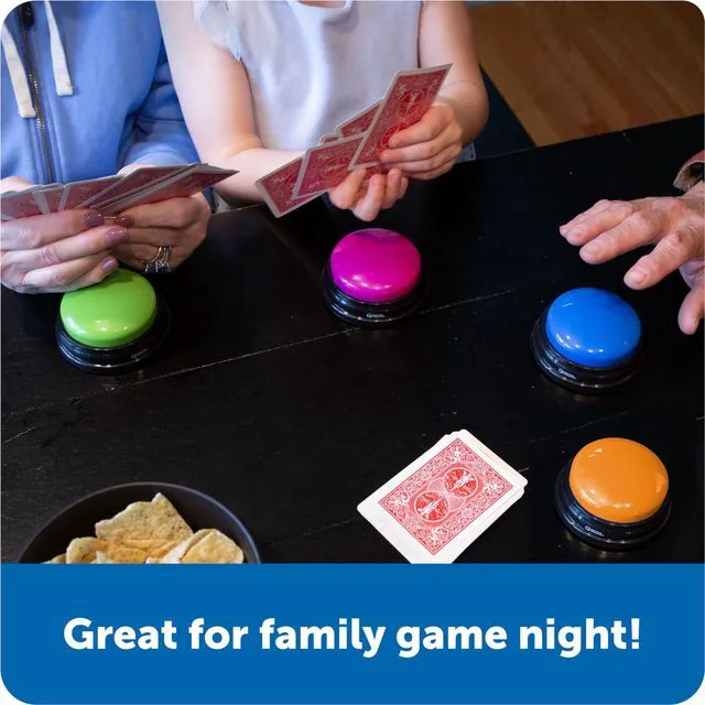 Alt view image 2 of 7 - Answer Buzzers, Set of 4 Classroom Must Haves, Teacher Supplies, Sound Effect Button, Family Game Shows, Buzzers for Trivia, Participation Tools