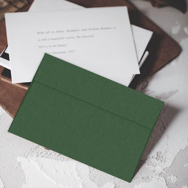 Alt view image 3 of 7 - 100 Pack Dark Green Envelopes 5x7, 5.25 x 7.25 in, 120GSM A7 Self Seal Printable Envelopes for Invitation, Photos, Bridal Shower, Wedding