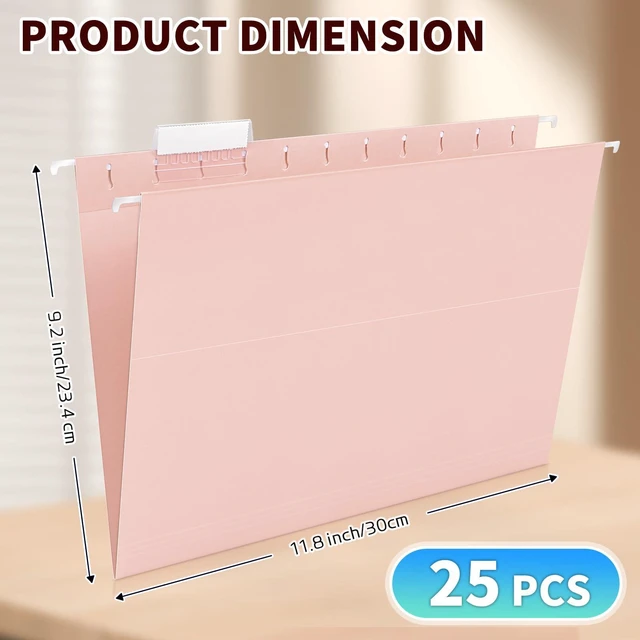 Alt view image 4 of 7 - 25-Pack Pastel Hanging File Folders, Letter Size with 1/5-Cut Tabs, 35 Transparent Label Cards, 50 Sticker LabelsHome Office & Filing Cabinets