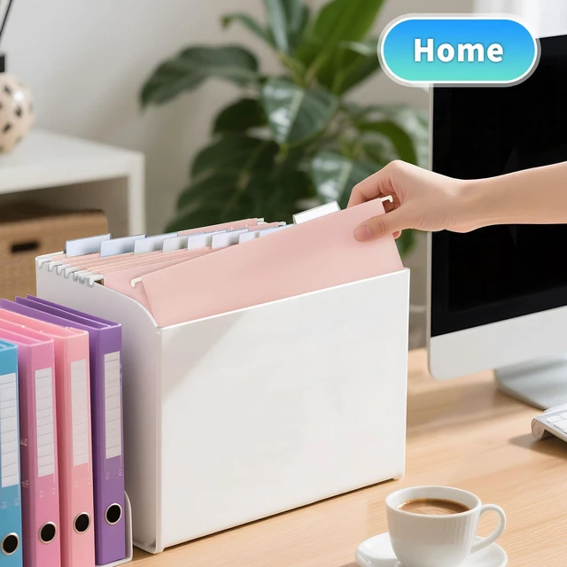 Alt view image 6 of 7 - 25-Pack Pink Hanging File Folders, Letter Size with 1/5-Cut Tabs, 35 Transparent Label Cards & 50 Sticker Labelsfor Home & Office Organization