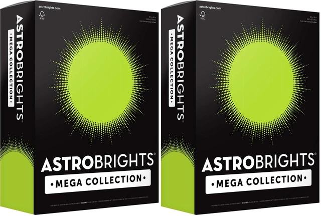 Main image of Mega Collection, Colored Paper, Neon Green, 625 Sheets, 24 lb/89 gsm, 8.5" x 11" - MORE SHEETS! (91672) (Pack of 2)