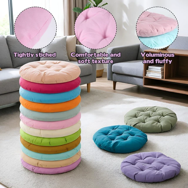 Alt view image 3 of 7 - 48 Pcs 16 Inch Round Floor Pillows Round Floor Cushions for Kids and Toddlers Flexible Seating Pillows Chair Floor Cushion Reading Cushion for Classroom Home School Playing Supplies(24 Colors)