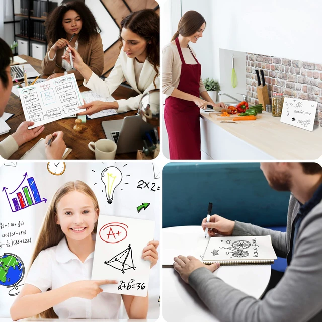 Alt view image 7 of 7 - Bigtime 12 Pack 9x12 Classroom Whiteboards for Kids - Small Double-Sided White - White Boards Bulk Set, Classroom Essentials - Magnetic Dry Erase Boards for Students, Teacher