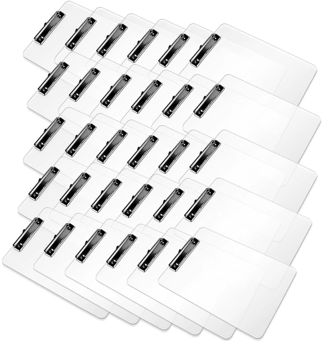 Alt view image 2 of 7 - Plastic Clipboards Pack of 30, A4 Acrylic Clear Board 8.5x11 Transparent Letter Size 9" x 12.5" for Classroom, Students,Office & School Supply