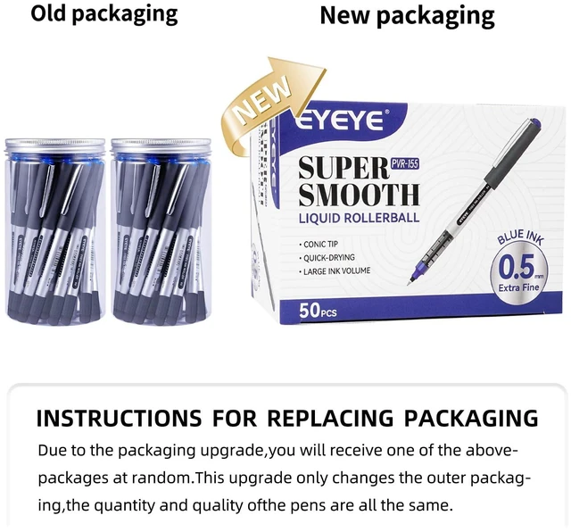 Alt view image 7 of 7 - Blue Rollerball Pens 50 Pack, 0.5mm Extra Fine Point Roller Ball Pen Back to School Essential, Quick Drying, Liquid Ink Pens Fine Point Smooth Writing Pen for Journaling, Office Supplies