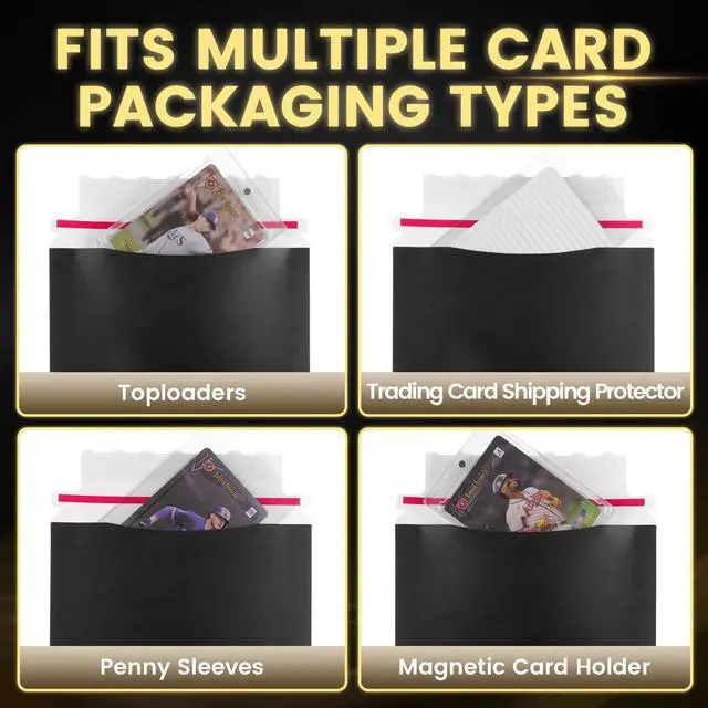 Alt view image 5 of 7 - 500 Pack Mailer Trading Card Envelopes7" x 4.35" Trading Card Mailers for Shipping, Perfect Sized Shipping Envelope for Mailing Semi-Rigid and Toploaders, Protector Supplies.(Black)