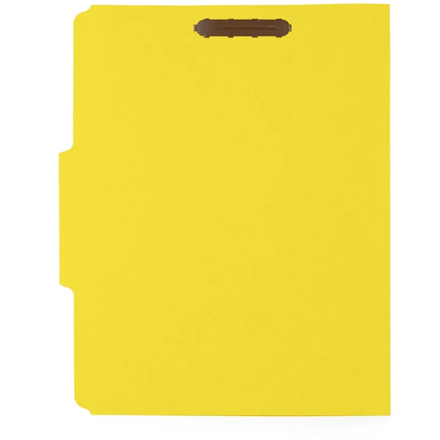 Alt view image 2 of 3 - 50 Yellow Fastener File Folders, Letter, 1/3 Cut Tab Durable 11pt Yellow Paper, Reinforced 1/3 Cut Tabs, 2 Prong Fasteners, Medical, Law Client and Office Files