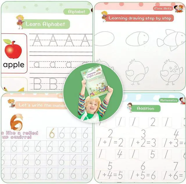 Alt view image 5 of 7 - Magical Handwriting Workbooks Handwriting Practice Copybook Aid Magic Pen Reusable Copybook Grooves Template Design for Children Books Suitable for Children's Learning