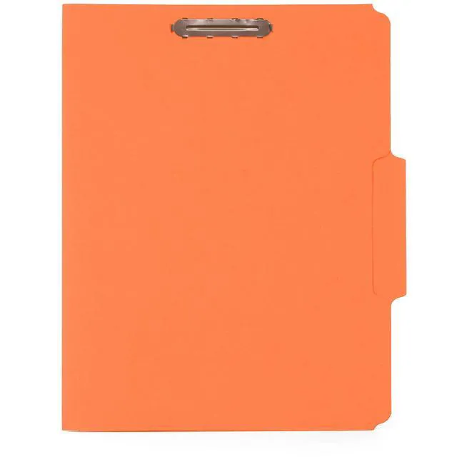 Alt view image 2 of 3 - 50 Orange Fastener File Folders, Letter, 1/3 Cut Tab Durable 11pt Orange Paper, Reinforced 1/3 Cut Tabs, 2 Prong Fasteners, Medical, Law Client and Office Files