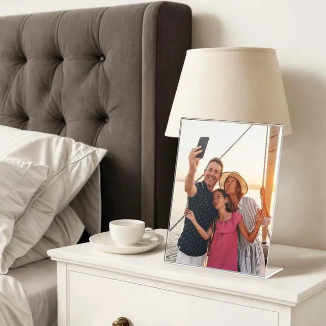 Alt view image 7 of 7 - 3 Pack Acrylic Sign Holder 8.5x11 Inches, L-Shape Flyer Holder Stand Clear Display Holder, Menu Display Stand, Table Paper Holder, Plastic Sign Display Stand for Restaurants, Store, Office