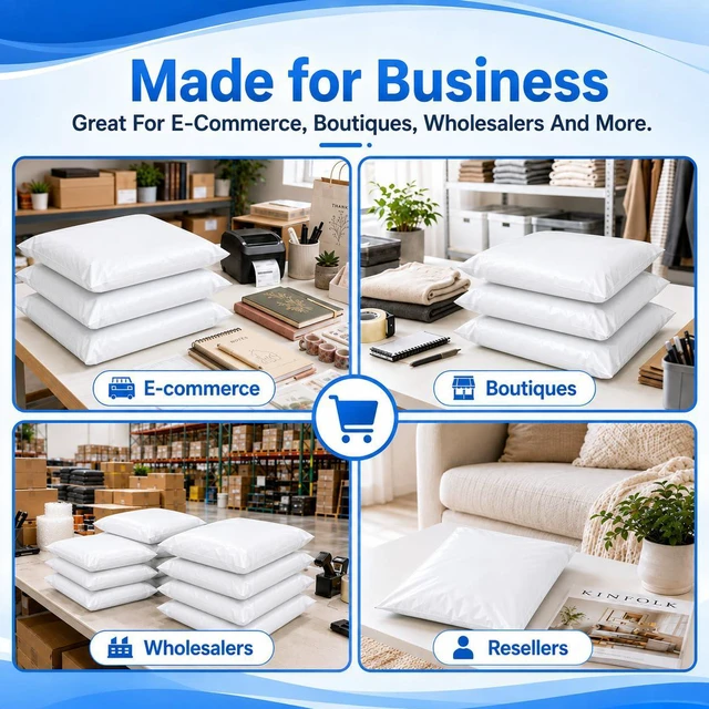 Alt view image 7 of 7 - Large Poly Mailers 14.5x19 Inch 400PC Shipping Bags for Business Bulk Self Seal Mailers Poly Bags for Clothes Waterproof Shipping Envelopes Mailing Package Bags for E-commerce Sellers White