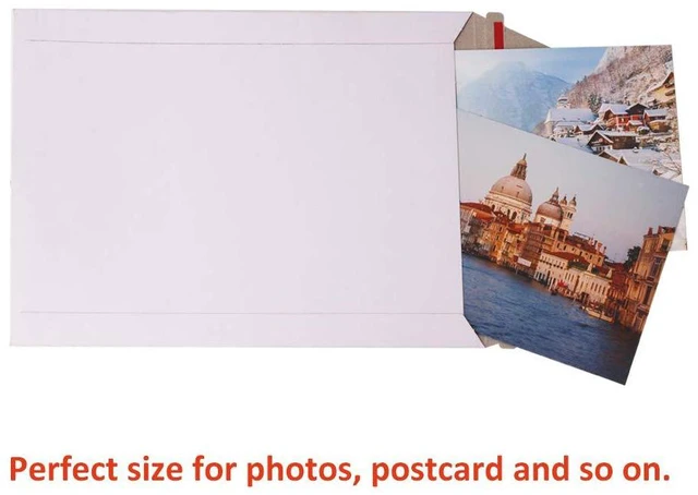 Alt view image 3 of 4 - 200 Pack 6X8 inch Self Seal Photo Document Mailers Stay Flat White Cardboard Envelopes White Photography Mailers for CD, Photos, Document