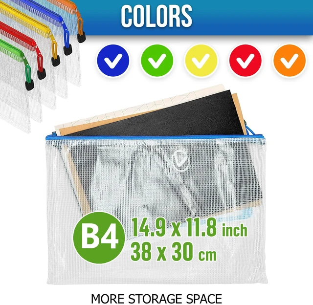 Alt view image 7 of 7 - 32 Pack Large Mesh Zipper Pouch B4 (12x15in) - Game Bags for Puzzle and Toy Storage Bags - Board Game Storage Zip Plastic Mesh Bags for Toys & Playroom Organization and Storage Zippered Pouches Folder