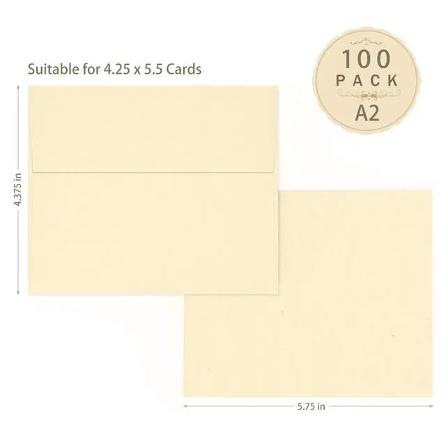 Alt view image 2 of 7 - 200 Pack A2 Cream Self Seal Envelopes, 4.375 x 5.75