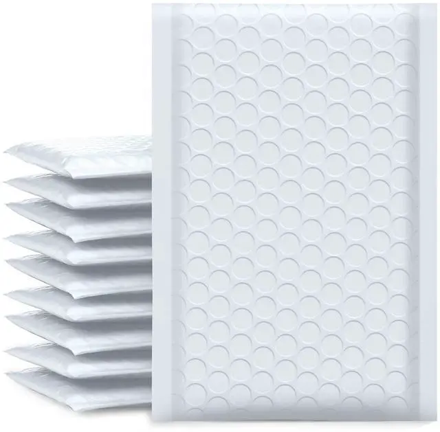 Main image of Bubble Mailers 4x8" White 50 Pack Usable Size 4x7" Padded Envelopes Opaque Self Seal Adhesive Waterproof Boutique Padded Envelopes for Jewelry Makeup Small Bubble Mailers for Trading Cards #000