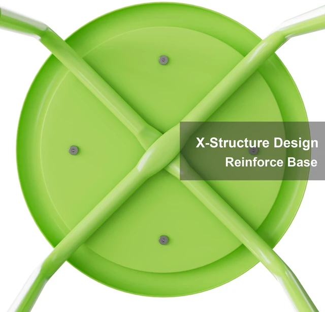 Alt view image 6 of 7 - 6-Piece Stacking Stools, 17 Inch Standard Height, Padded Seat & Steel Legs, Portable Stackable Decoration Stools for School Classroom and Office Use, Green